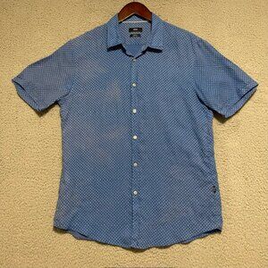 Boss Hugo BOSS Ronn Short Sleeve Shirt Mens L Slim Fit Pure Linen Preppy Stylish